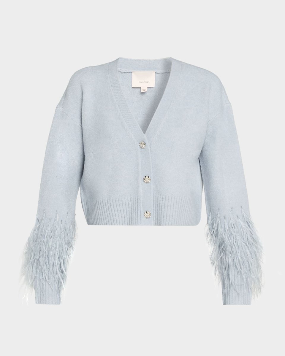Bria Cropped Feather Cardigan